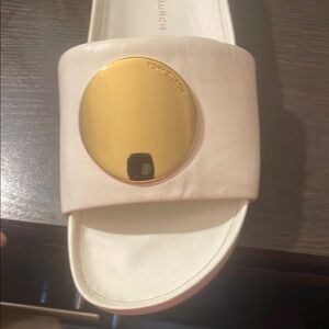 Tory Burch Cream and Gold Sandals